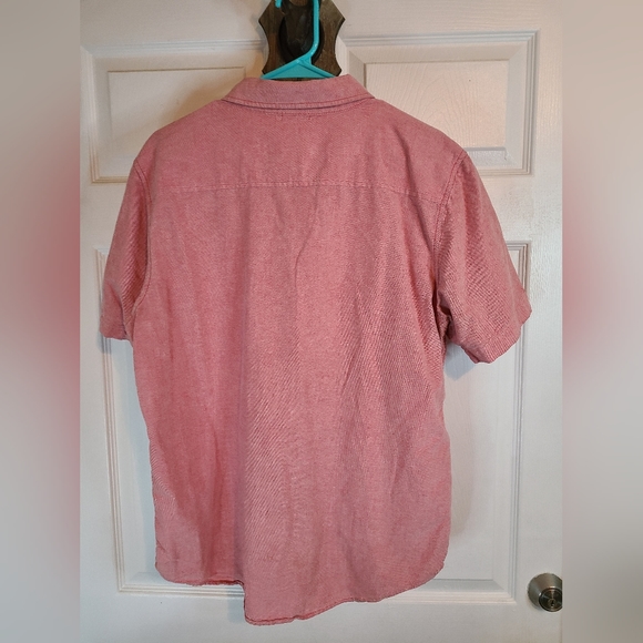 LRG Woven Woman's Short Sleeve Blouse, Size: Large Color: Pink - Picture 15 of 16